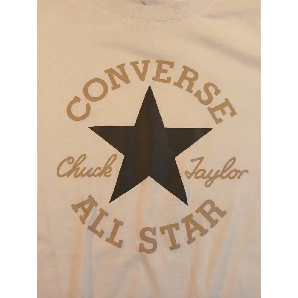 Converse Girls White Short Sleeve T-Shirt w/Great Logo Graphics - Size M